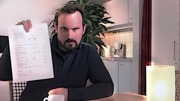 Bild: HR Ein Mann hält seine Stromrechnung in die Kamera