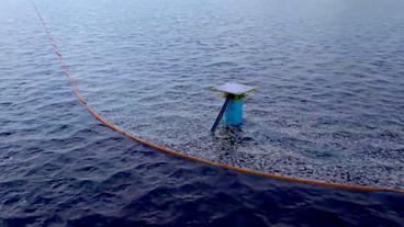 Bild: The Ocean Cleanup Müll-Barrieren im Meer