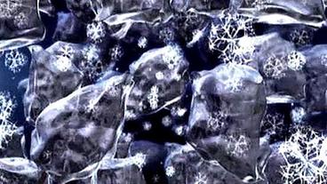 Computergrafik: Geschrumpfte Zellen, die von Eiskritallen in den Zellzwischenräumen zusammengequetscht werden