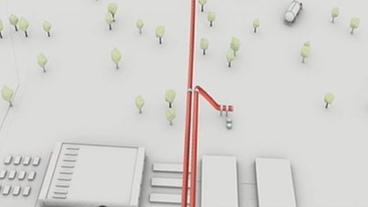 Schematische Darstellung einer CO2-Pipeline