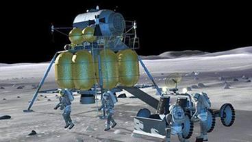 Bild: NASA/courtesy nasaimages.org So könnte eine zukünftige Mondmission aussehen