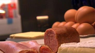 Cholesterinhaltige Lebensmittel: Wurst, Butter und Eier