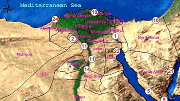 Karte mit einigen der stadtnahen Wüstenaufforstungen