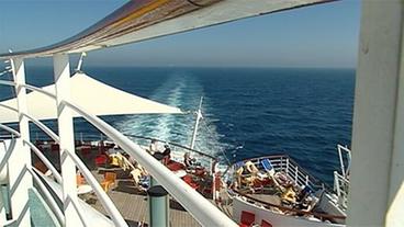 Ausblick vom Deck eines Kreuzfahrtschiffes