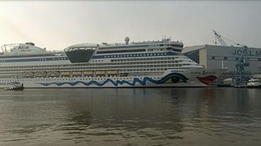 Ein Schiff der AIDA Reihe auf der Meyer Werft