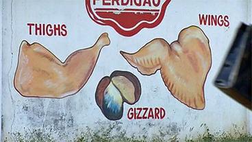 Reklame für Hühnerteile in Ghana
