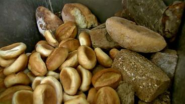 Altes Brot kommt in den Schredder