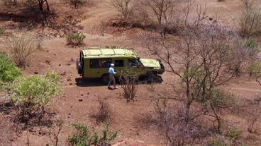 Ein Jeep im Rift Valley