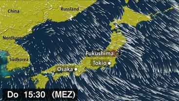 Strömungsfilm der Winde über Japan