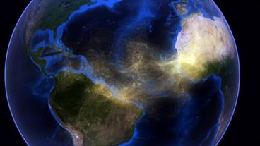 Bild: NASA’s Goddard Space Flight Center Saharastaub über dem Atlantik