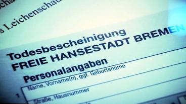Bild: NDR Formular einer Todesbescheinigung