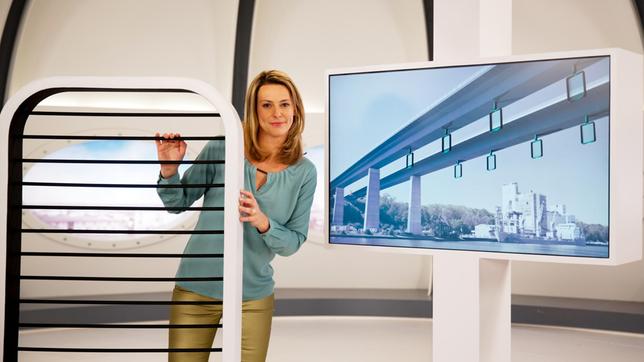 Bild: ARD/Tom Trambow Windräder werden für unsere Stromproduktion immer wichtiger, doch sie haben nicht nur Vorteile. Vor allem die großen Rotorblätter können immer wieder Probleme bereiten. Das Windrad der Zukunft soll ohne Rad und Rotorblätter auskommen. Wie das aussieht und wie es funktioniert, erklärt Anja Reschke bei "Wissen vor acht - Zukunft".