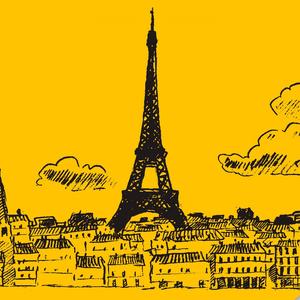 Podcastcover von RendezVous Chanson: Eine Zeichnung zeigt den Eiffelturm