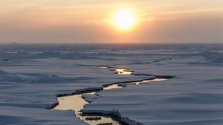 Blick auf arktisches Meereis
