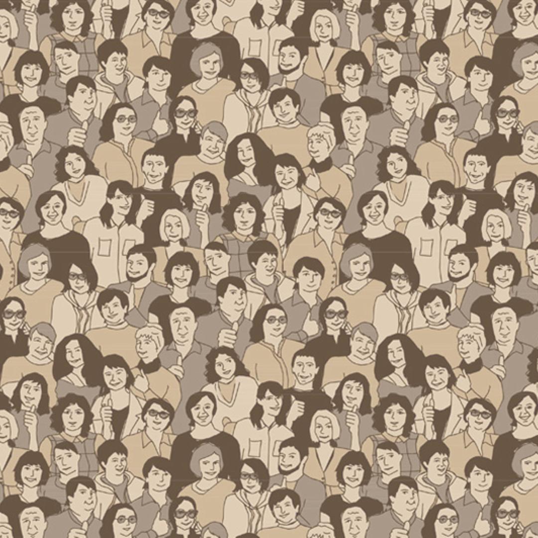 Grafik: Viele Personen. Grafik: Viele Personen.