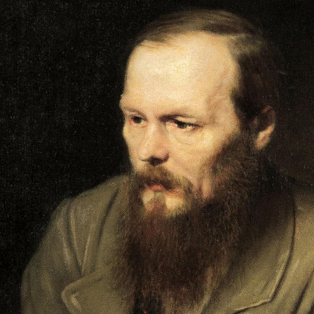 Der russische Dichter Fjodor Michailowitsch Dostojewski nach einem Porträt des Malers Perow