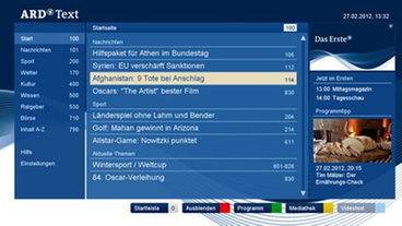 Bild: DasErste.de ARD Text in HbbTV