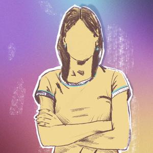 Eine Frauenzeichnung zeigt das Podcast-Cover von Just no, in dem es um Stalking geht