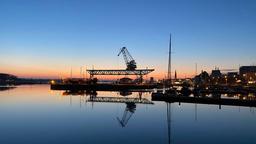 Sonnenaufgang im Rostocker Stadthafen