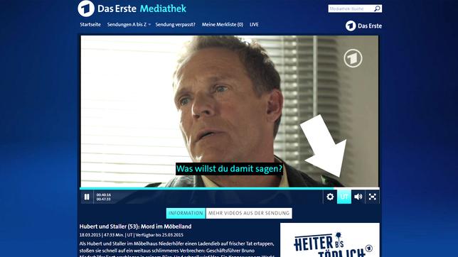 Bild: DasErste.de Untertitel in der Das Erste Mediathek