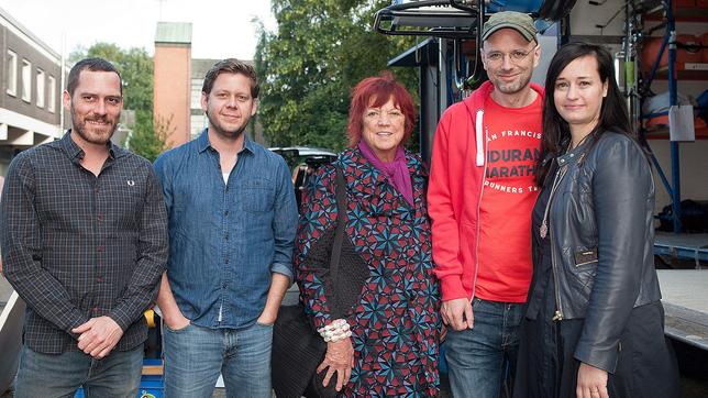 Von links nach rechts: Armin Franzen (Kamera), Matthias Adler (Producer), Regina Ziegler (Produzentin), Kilian Riedhof (Regisseur), Carolin Haasis (Redakteurin, ARD Degeto)