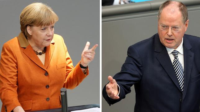 Bild: dpa Angela Merkel und Peer Steinbrück