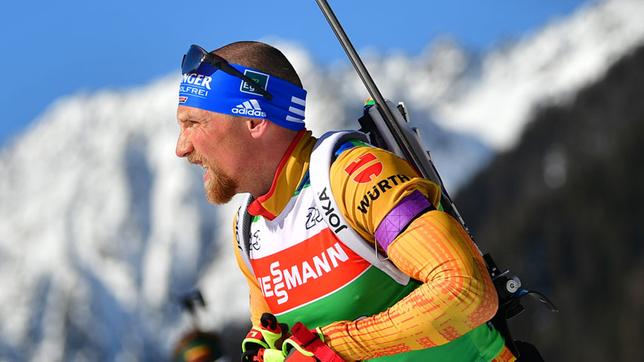Bild: dpa/Hendrik Schmidt Biathlon-Weltmeisterschaft, Erik Lesser aus Deutschland