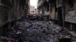 Ein verwüsteter Straßenzug im Homs, der drittgrößten Stadt Syriens