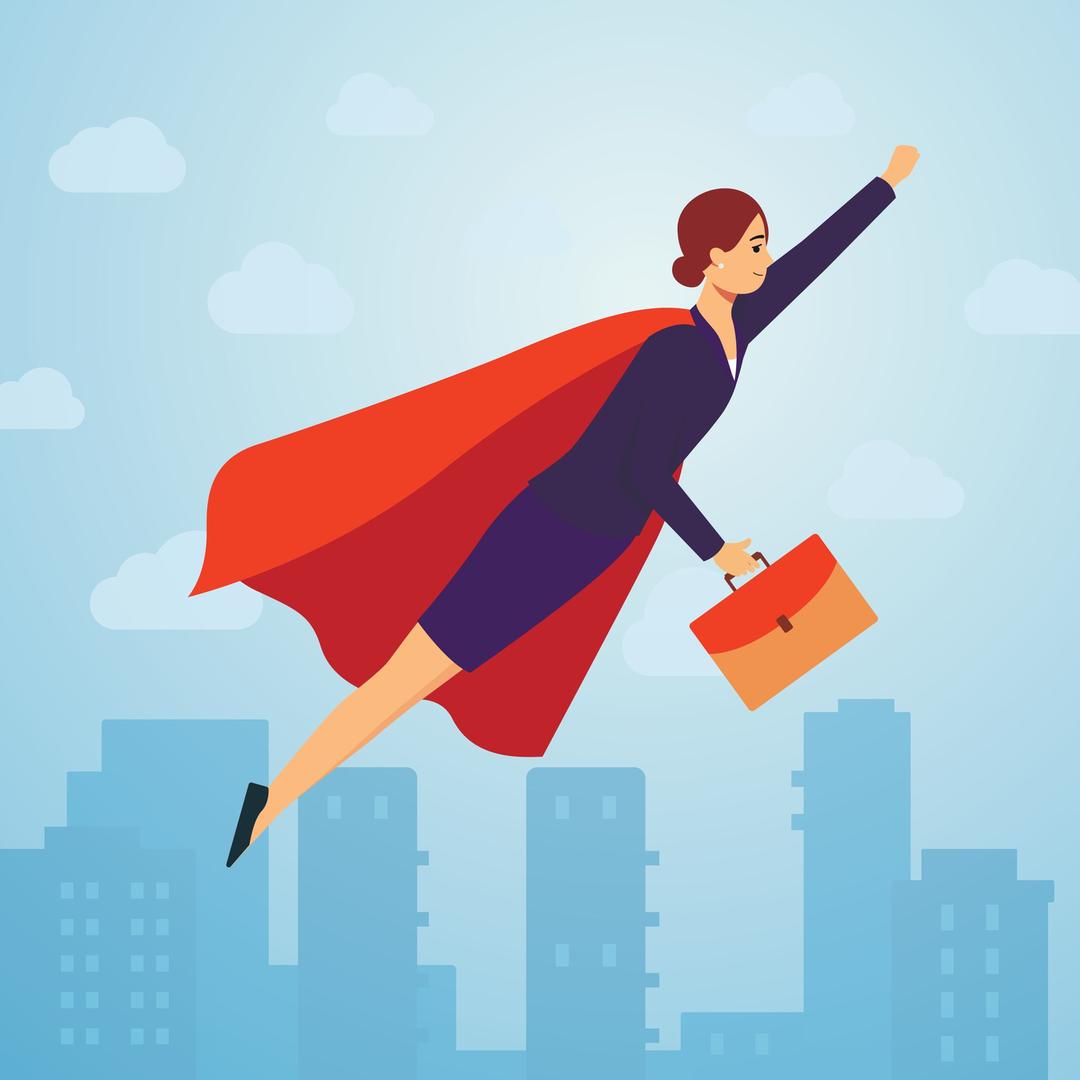 Superworkwoman mit Aktentasche