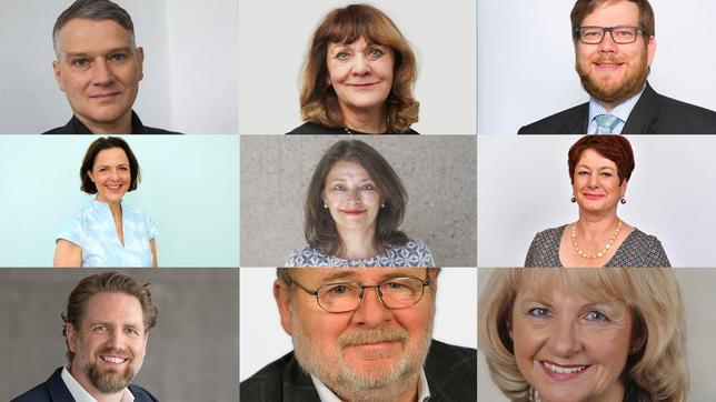 Harald Stocker (BR), Sigrid Isser (HR), Guido Kosmehl (MDR), Anja Kramer (NDR), Hermann Kuhn (RB), Katharina Riedel (RBB), Thomas Jakobs (SR), Karl Geibel (SWR), Gabriele Hammelrath (WDR) (v.l.n.r. und v.o.n.u.)