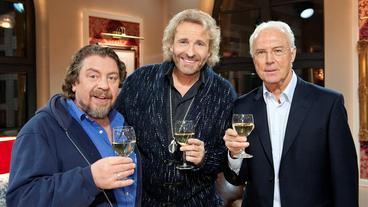 Bild: ARD/Max Kohr Armin Rohde (l.) und Franz Beckenbauer zu Gast bei Thomas Gottschalk