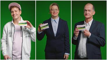 Bild: Radio Bremen Für jede und jeden etwas: die Pille „Empathie Forte“ (v.l.n.r. Marius Schneider, Sylvia Mayer, Georg Uecker).