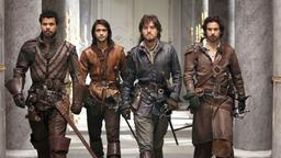 Die Musketiere: Die Musketiere Aramis (Santiago Cabrera), Porthos (Howard Charles) und Athos (Tom Burke.) sowie deren Mitstreiter D'Artagnan (Luke Pasqualino) ziehen in den Kampf.