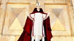 Johanna als Papst Johannes Anglicus vor den Toren des Lateranpalasts