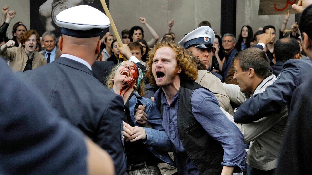 Kommunarde (Christian Näthe) während der Schah-Demo.