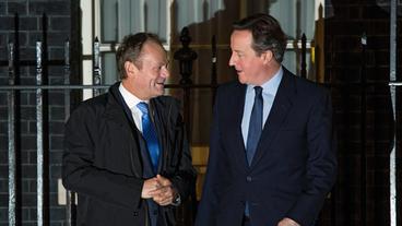 Bild: SWR/European Council/Jack Taylor Der Präsident des Europäischen Rates, Donald Tusk (li.), trifft 2016 den damaligen britischen Premierminister David Cameron.
