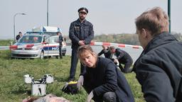 Ein neuer Fall für die Wiener Polizei: Kommissarin Laura Janda (Jaschka Lämmert, Mitte) untersucht die Leiche eines Unbekannten