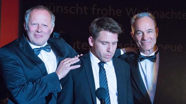 Bild: SWR Meister des Todes: Heinz Zöblin (Axel Milberg) und Alex Stengele (Heiner Lauterbach) versuchen auf Peter Zierler (Hanno Koffler) einzuwirken