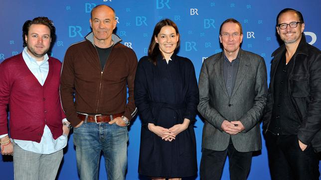 Bild: BR Regisseur und Drehbuchautor Daniel Harrich, die Schauspieler Heiner Lauterbach und Nicolette Krebitz, BR-Redakteur und Drehbuchautor Ulrich Chaussy sowie Schauspieler Benno Fürmann