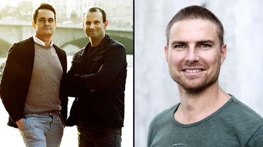 Bild: Tobias Kraus; Alan Ovaska v.l.r.: Drehbuchautoren Florian Iwersen und Stefan Holtz; Schauspieler Leo Reisinger