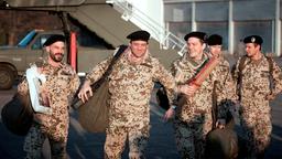 Matthias Jahn, Sebastian Brandt und Thomas Klages bei ihrer Rückkehr aus Afghanistan (v.l.n.r.)
