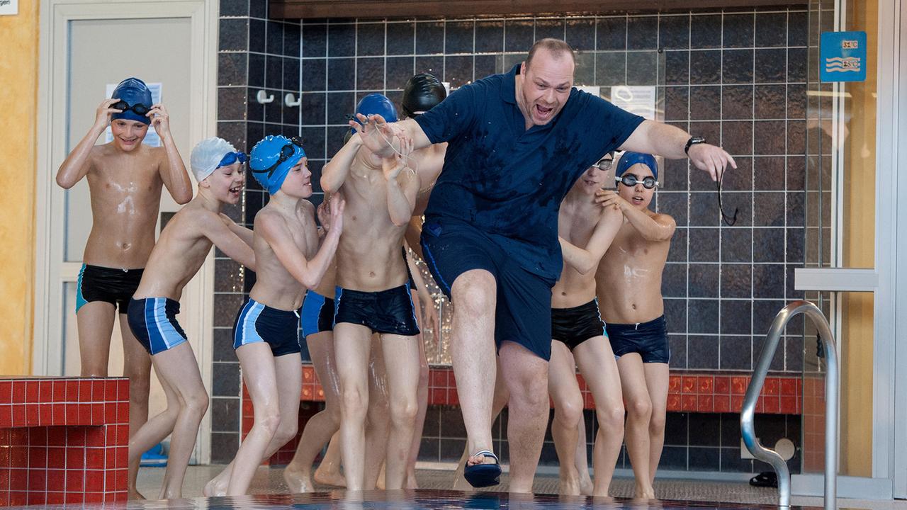 Sven Hasberger und das Schwimmteam