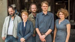 Das Ermittler-Team des Franken-Tatorts, von links: Matthias Egersdörfer (Rolle: Michael Schatz), Dagmar Manzel (Rolle: Paula Ringelhahn), Andreas Leopold Schadt (Rolle: Sebastian Fleischer), Fabian Hinrichs (Rolle: Felix Voss) und Eli Wasserscheid (Rolle: Wanda Goldwasser).