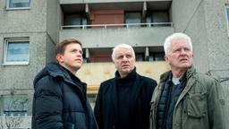 Die beiden Münchner Kriminalhauptkommissare Ivo Batic (Miroslav Nemec, rechts) und Franz Leitmayr (Udo Wachtveitl, Mitte) mit ihrem Kollegen Kriminalkommissar Kalli Hammermann (Ferdinand Hofer). Weiteres Bildmaterial finden Sie unter www.br-foto.de.