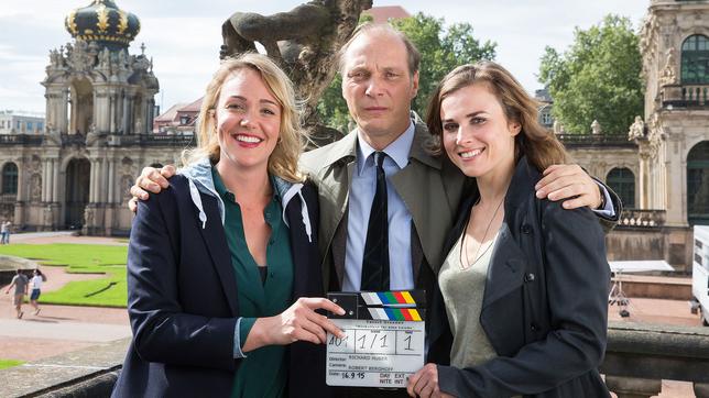 Ein Teil des neuen "Tatort"-Teams aus Dresden (v.l.): Henni Sieland (Alwara Höfels), Peter Michael Schnabel (Martin Brambach), Karin Gorniak (Karin Hanczewski)