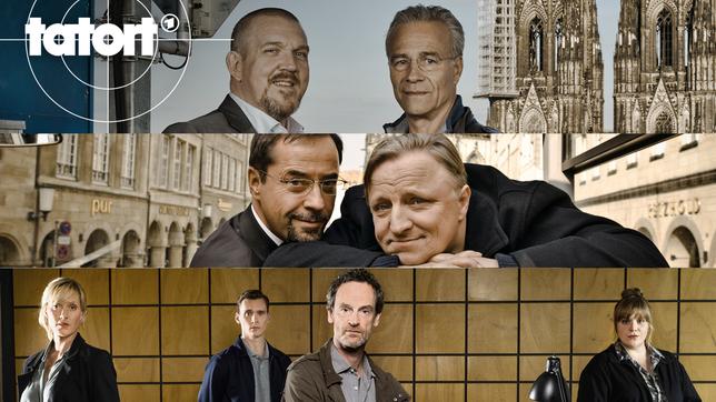 Die WDR-"Tatort"-Teams feiern Jubiläum: Ballauf und Schenk aus Köln, Thiel und Boerne aus Münster, Faber, Bönisch, Pawlak und Herzog aus Dortmund (v.o.n.u.)