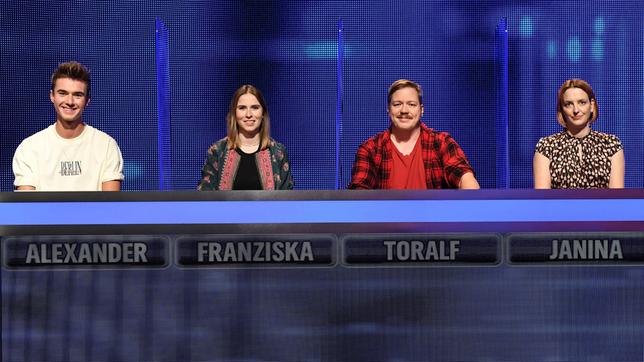 Bild: ARD/Uwe Ernst Die Kandidat:innen: Alexander Tscholy, Franziska Raab, Toralf Arndt und Janina Langos.