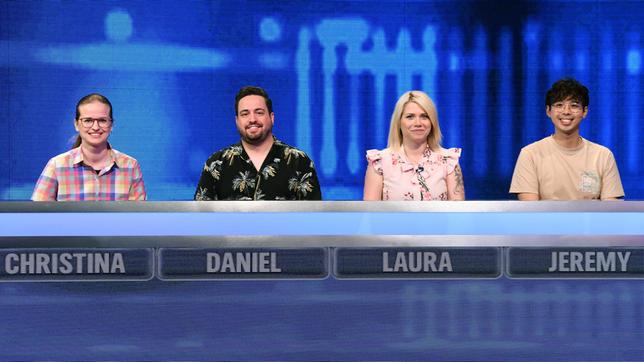 Bild: ARD/Uwe Ernst Die Kandidat:innen (v.l.n.r. ): Christina Rimkus, Daniel Sonnleitner, Laura Förster und Jeremy Connor.