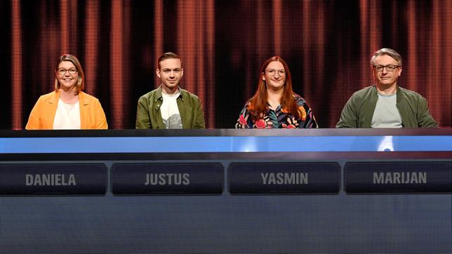 Die Kandidat:innen: Daniela Aiudi, Justus Richard Schulter, Yasmin Hund und Marijan Andrijanic.