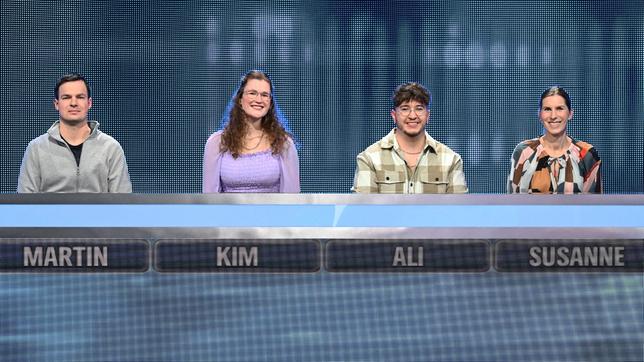 Die Kandidat:innen der Sendung: Martin Golms, Kimn Franke, Ali El-Dorr und Susanne Carstens.